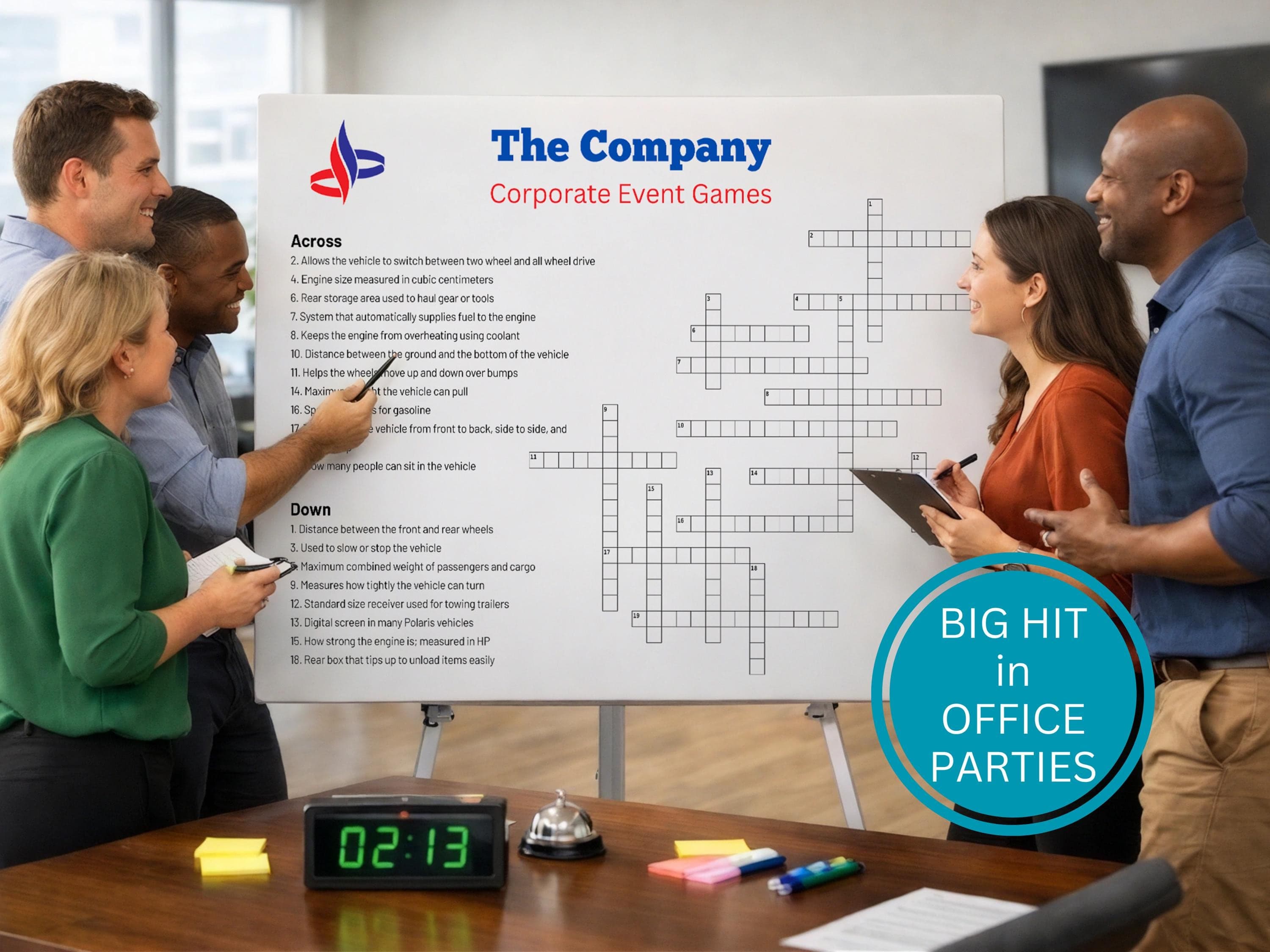 Custom office party crossword game for corporate events