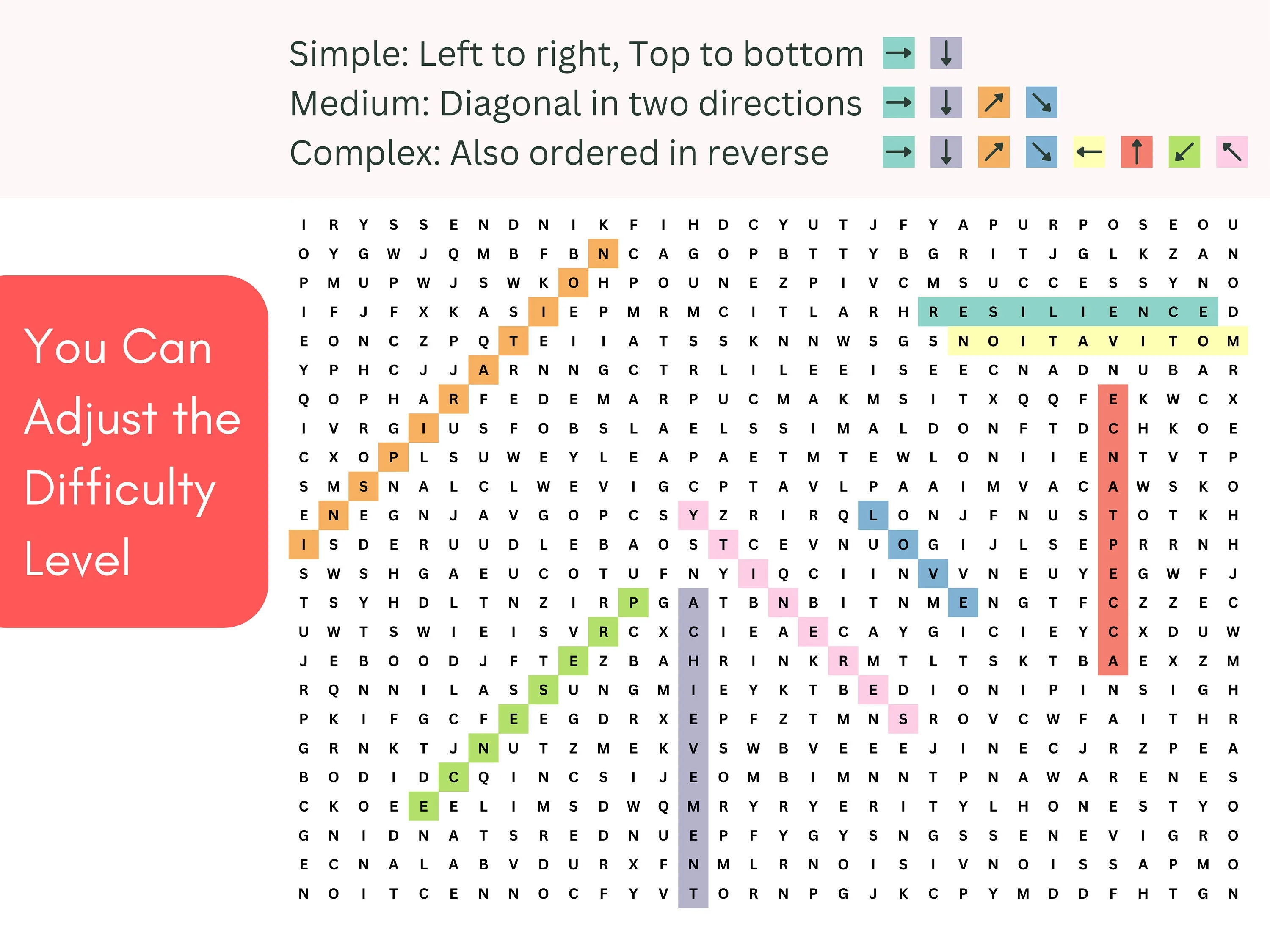 Custom giant word search poster for office team building event