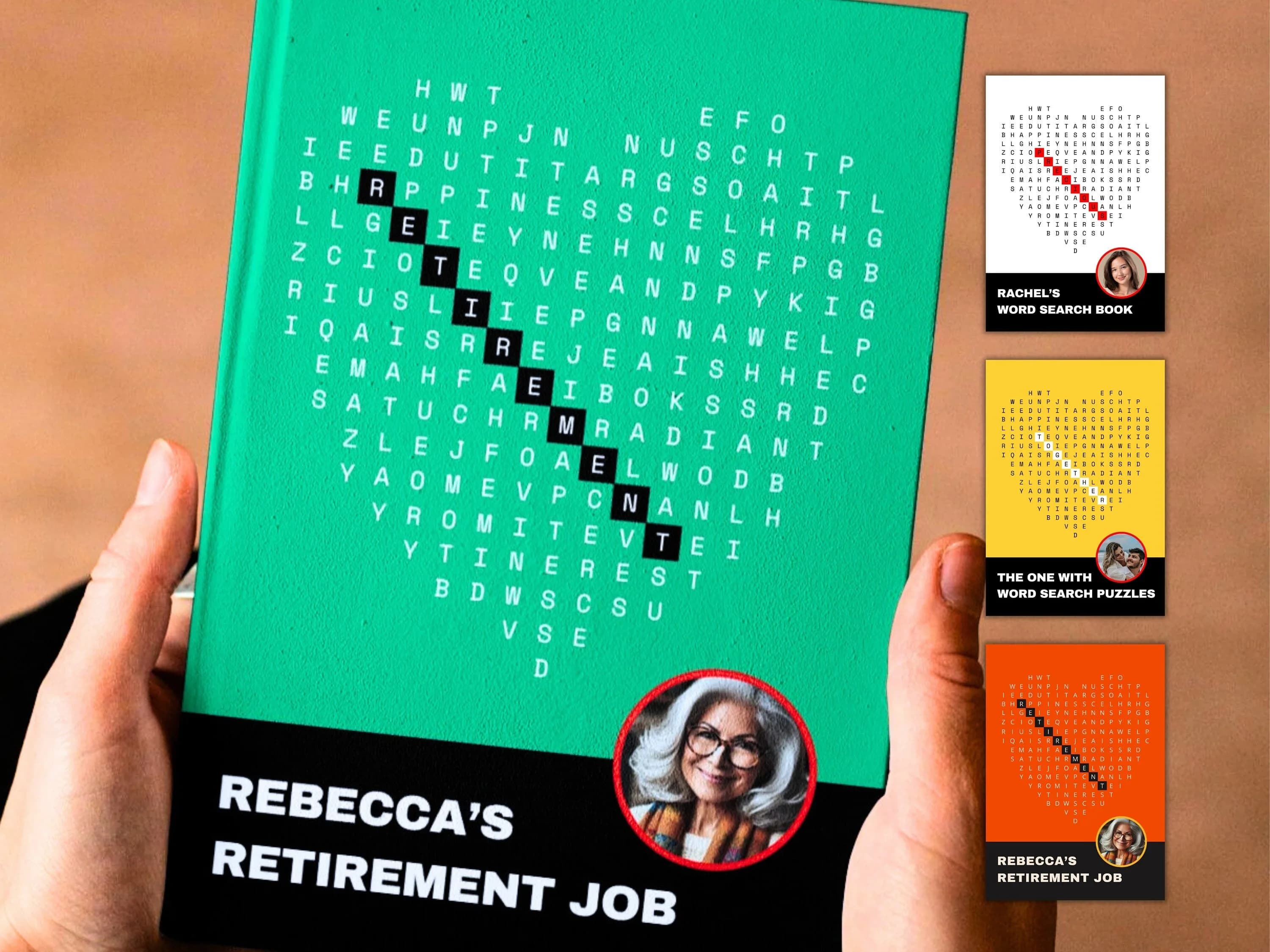 Personalized retirement word search puzzle book