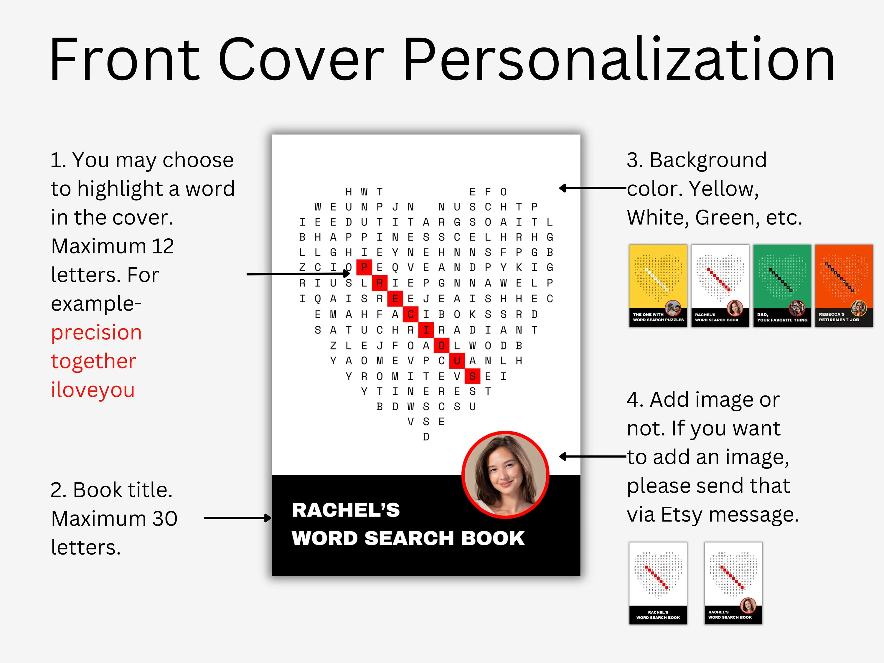 Retirement word search book — softcover option