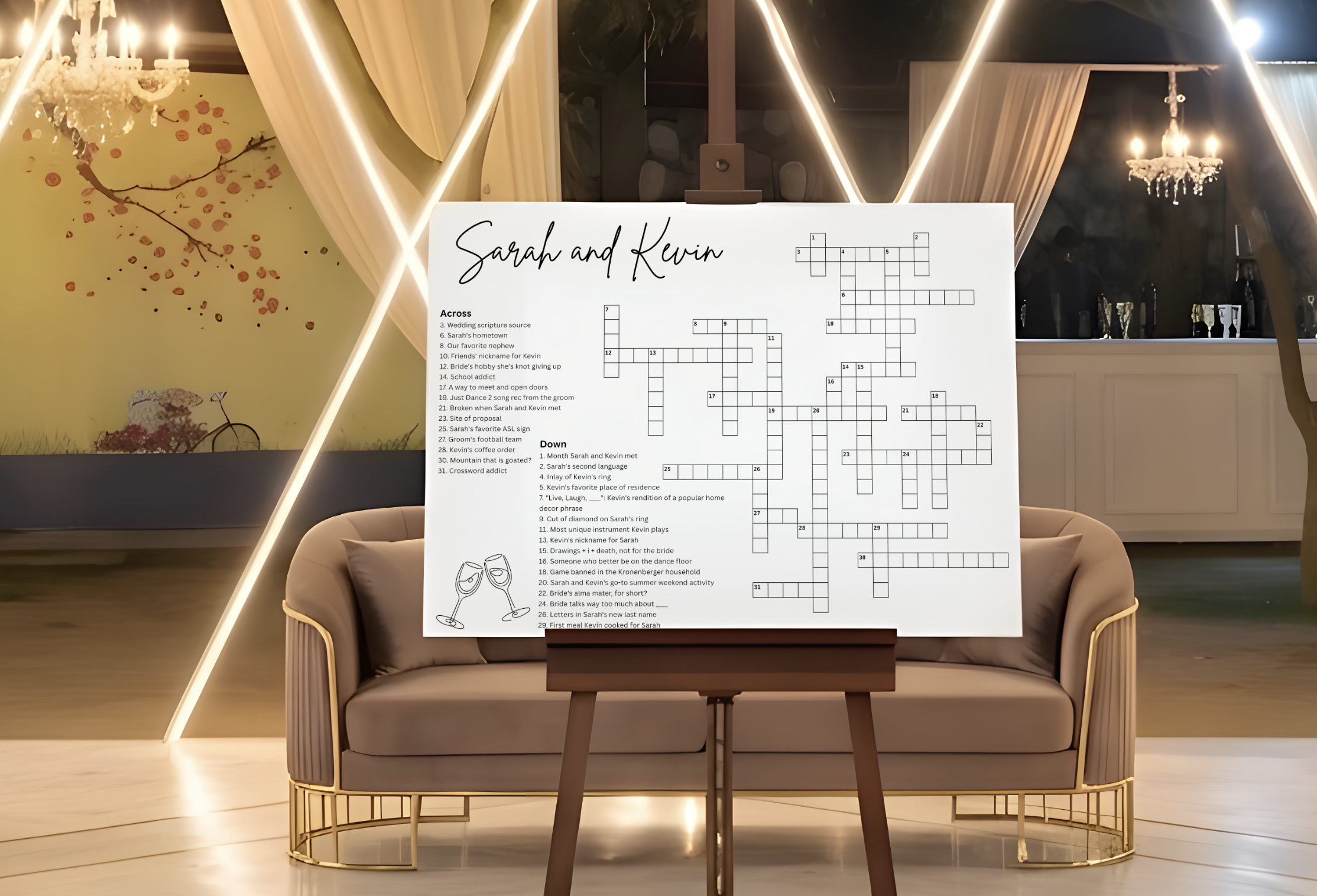 What Size Should a Giant Wedding Crossword Be?