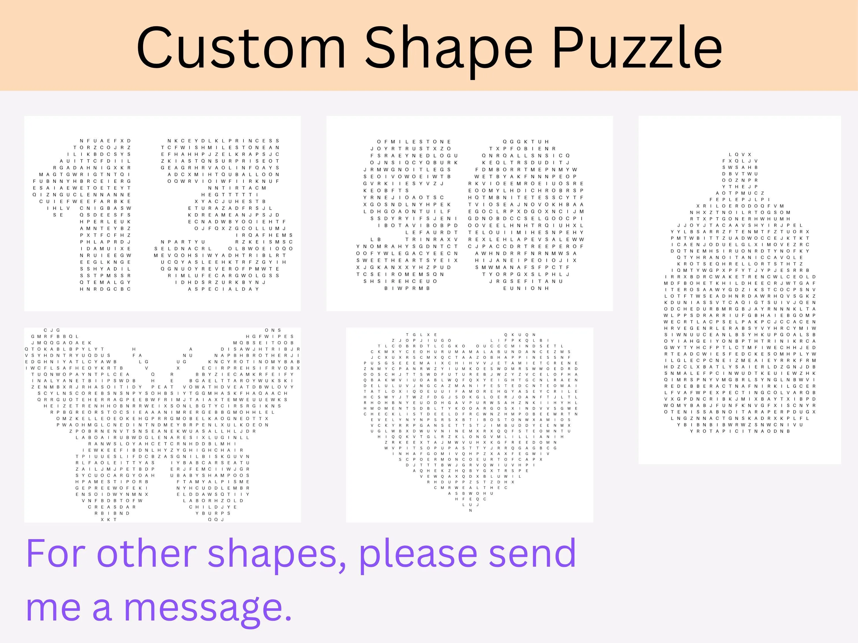 Custom Birthday Number Shape Word Search – Milestone Party Game 5