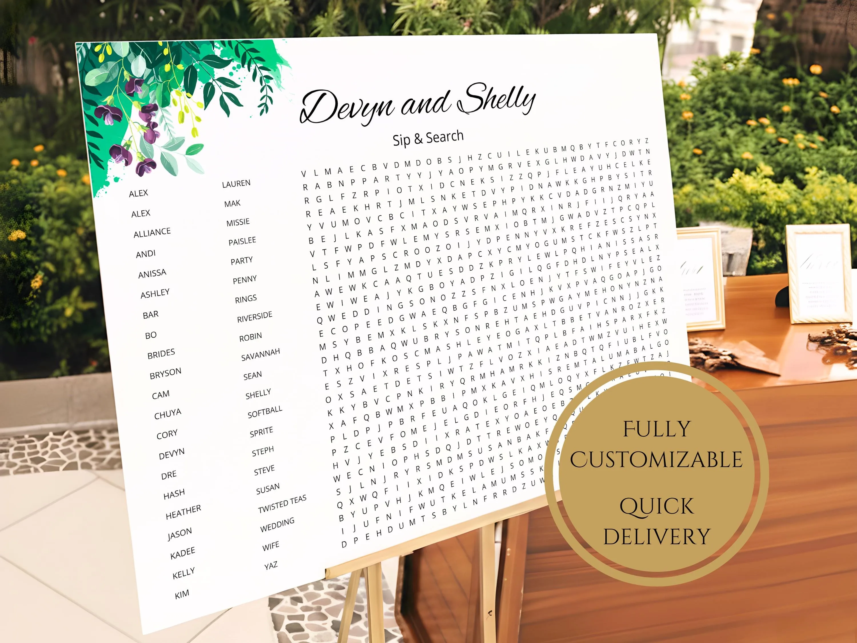 Custom Birthday Number Shape Word Search – Milestone Party Game 13