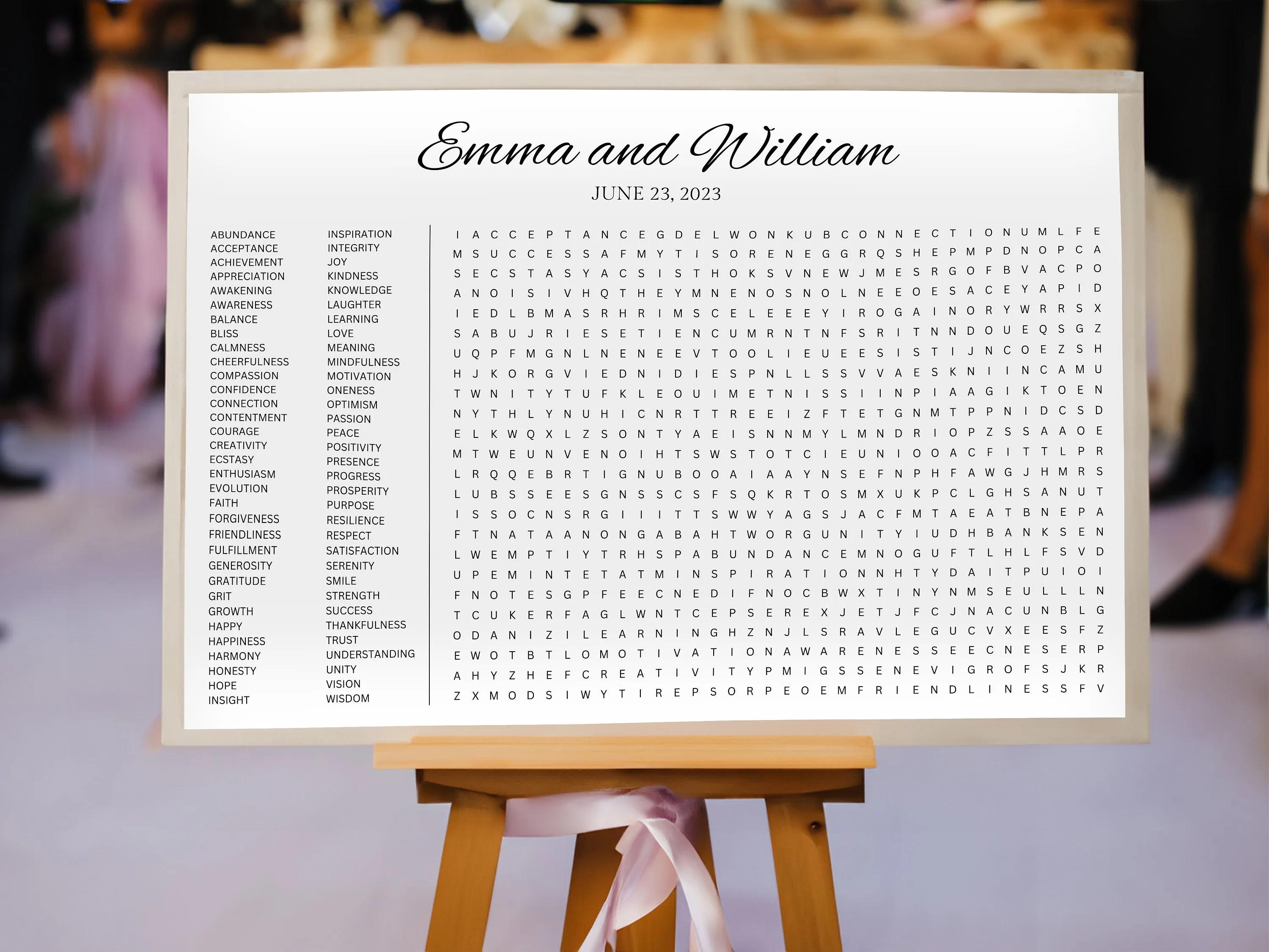 Custom Bridal Shower Word Search Puzzle – Personalized Game Poster 14