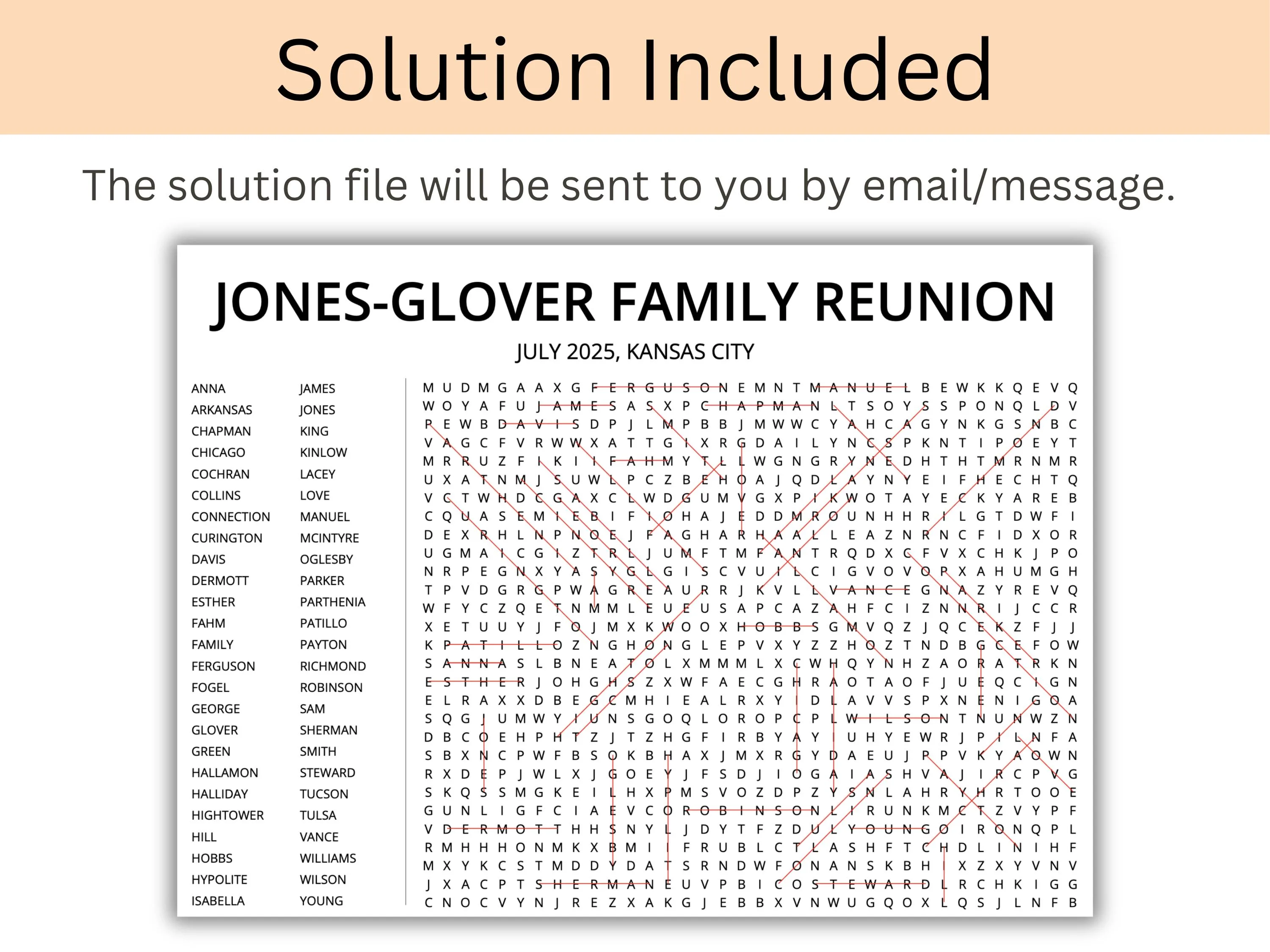 Custom Class Reunion Word Search Puzzle – Giant Foam Board Game 5