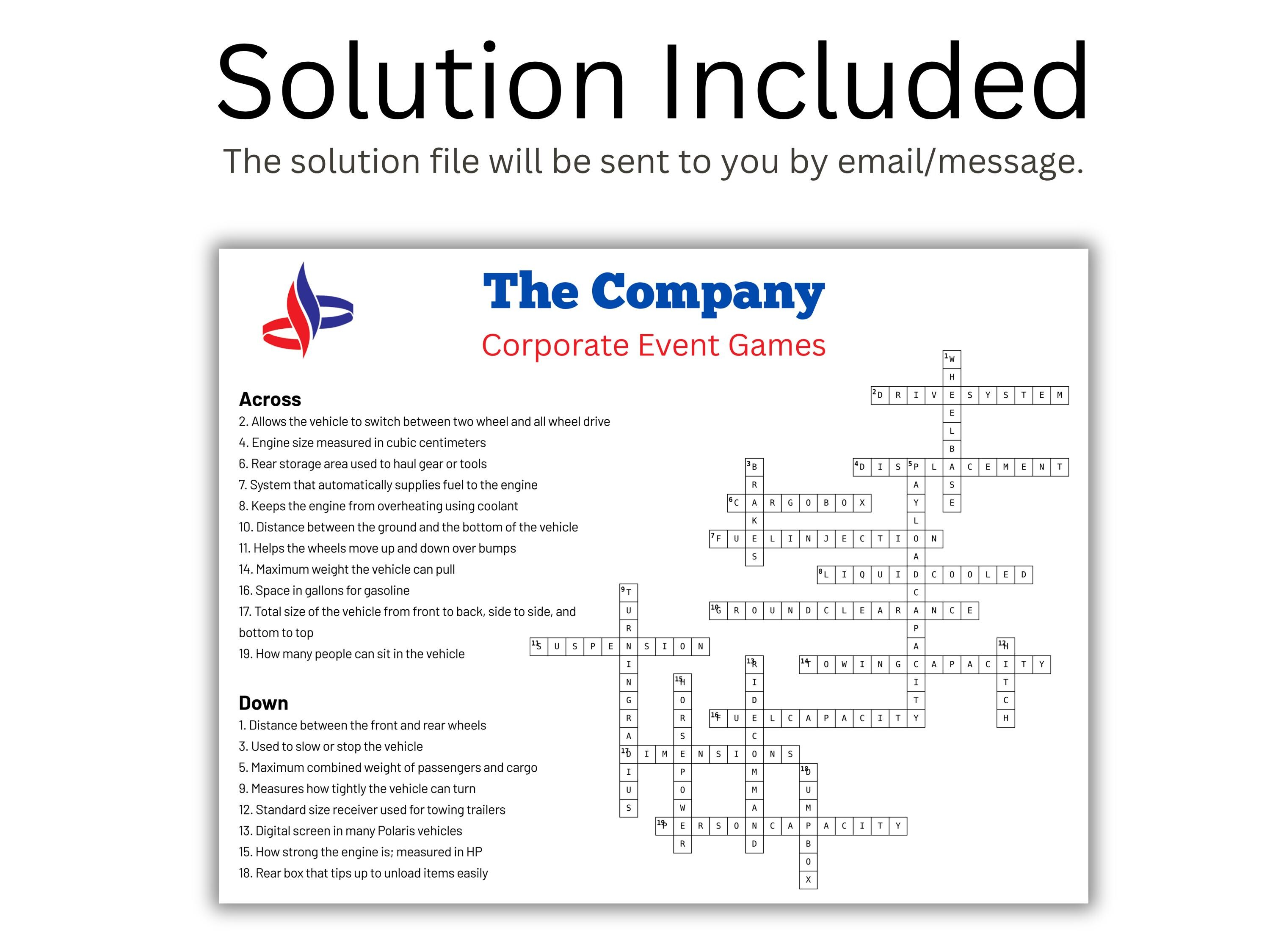 Custom Office Party Giant Crossword Games | Corporate Event Team Activity, Retirement Celebration 6