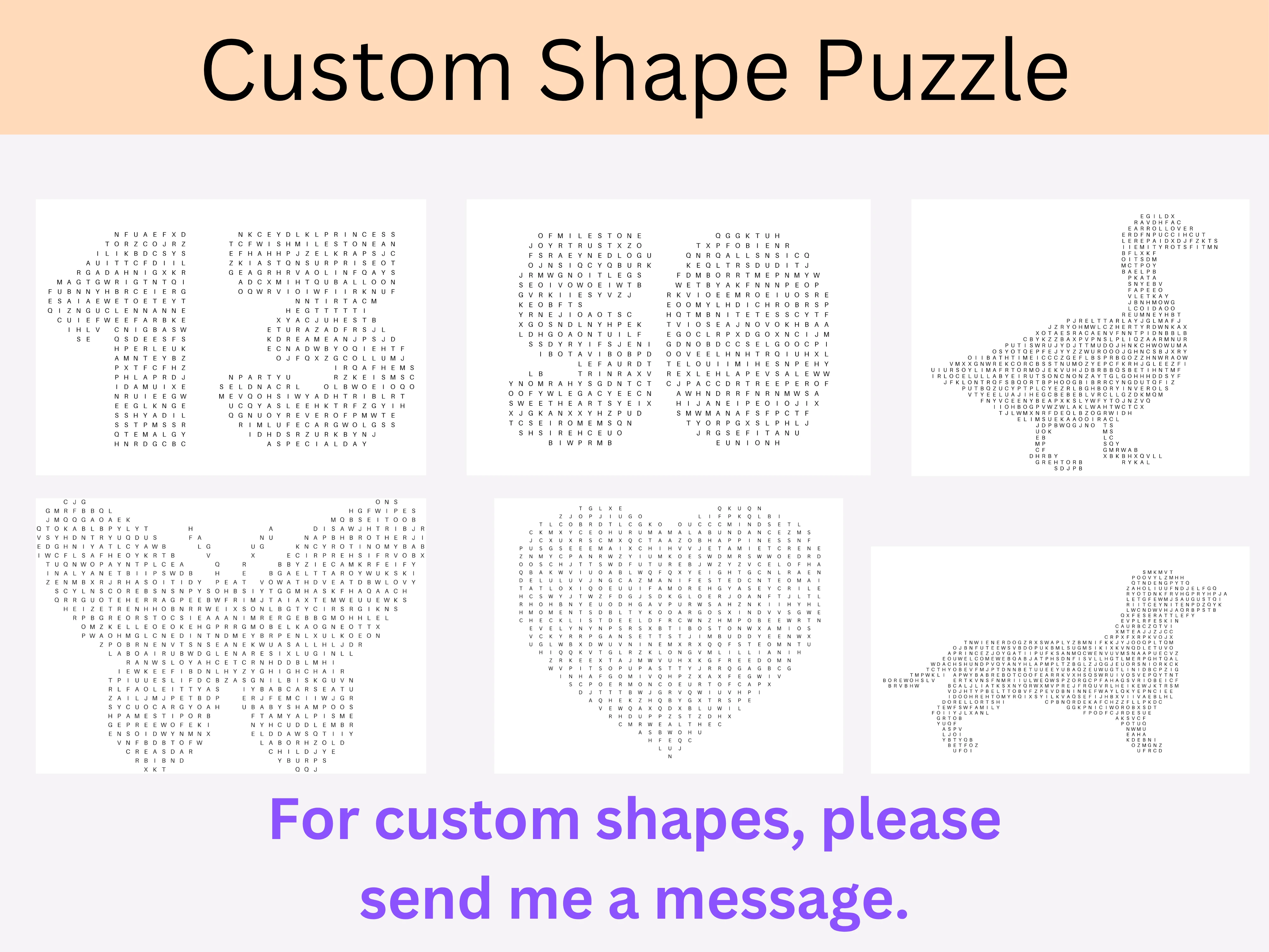 Custom Shape Wedding Word Search Puzzle – Giant Rehearsal Game 12