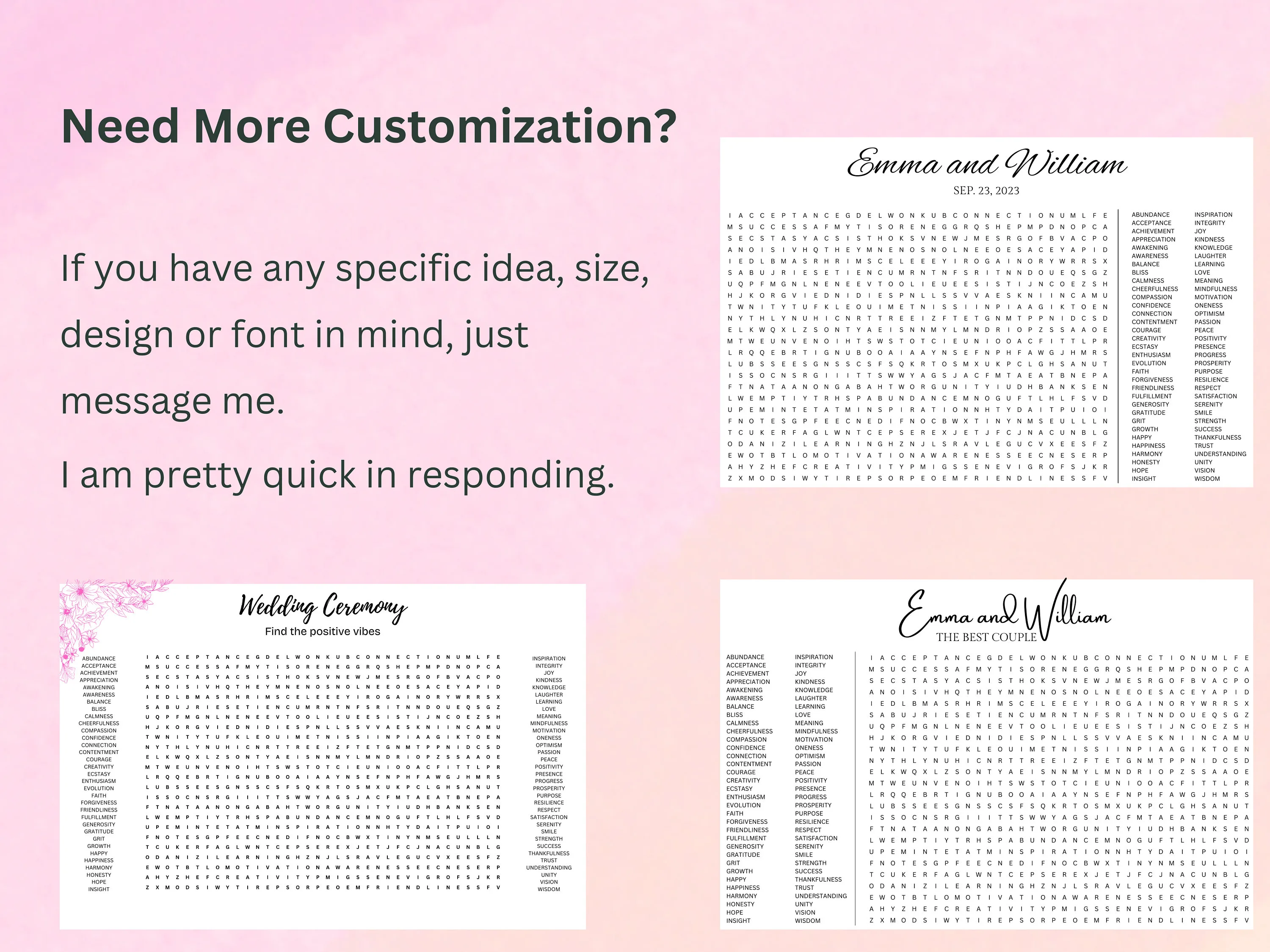 Giant Wedding Word Search Puzzle – Engagement Party Activity 11