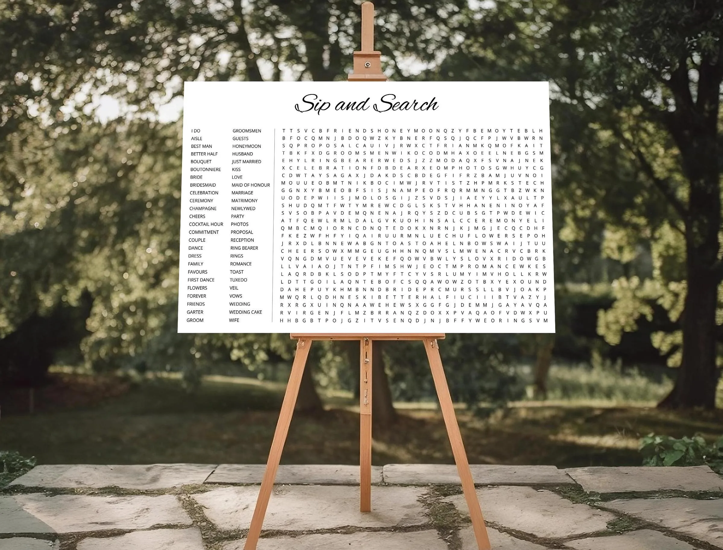 Floral Wedding Word Search Puzzle – Bridal Shower Party Game 15