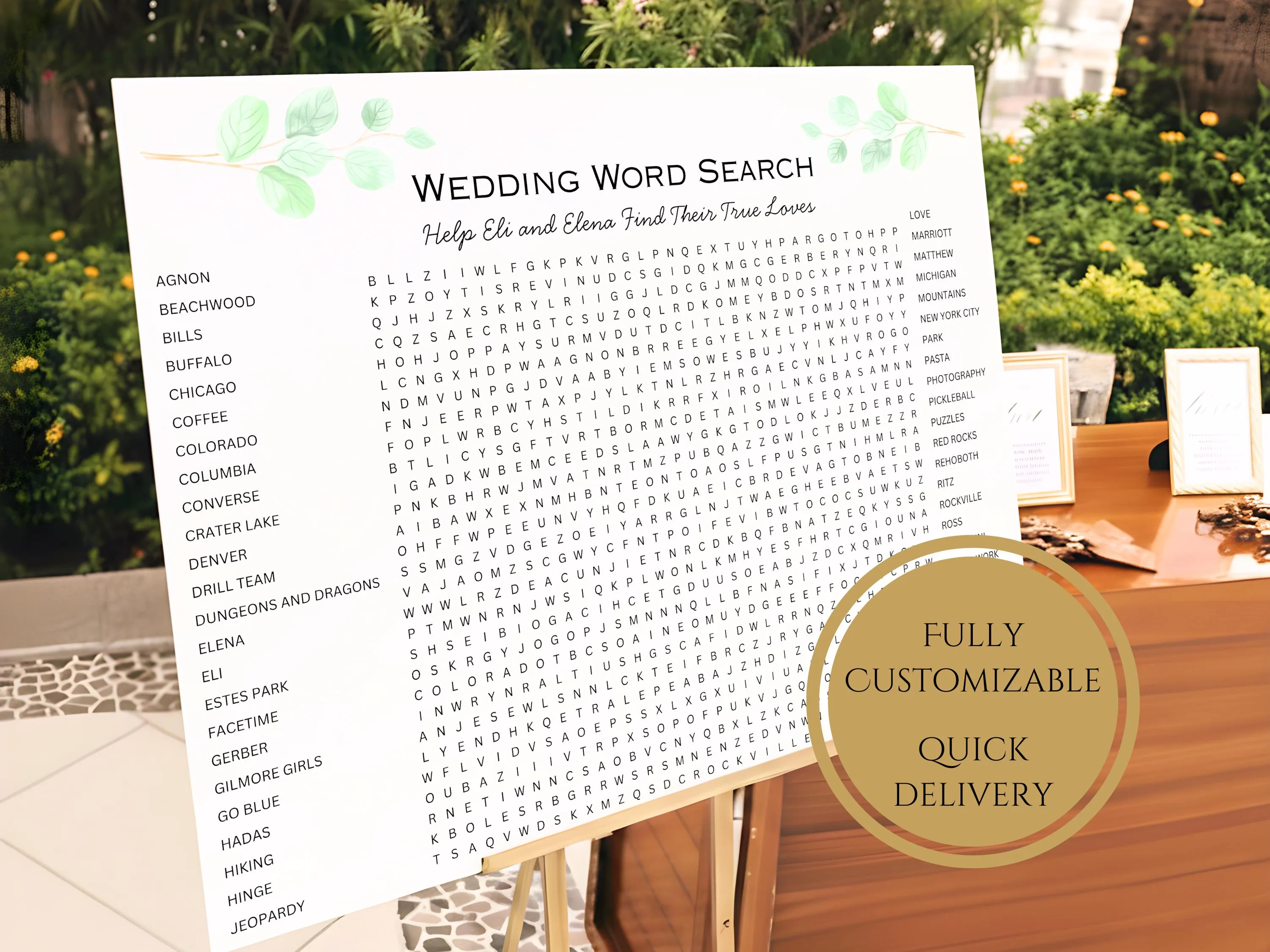 Floral Wedding Word Search Puzzle – Bridal Shower Party Game 10