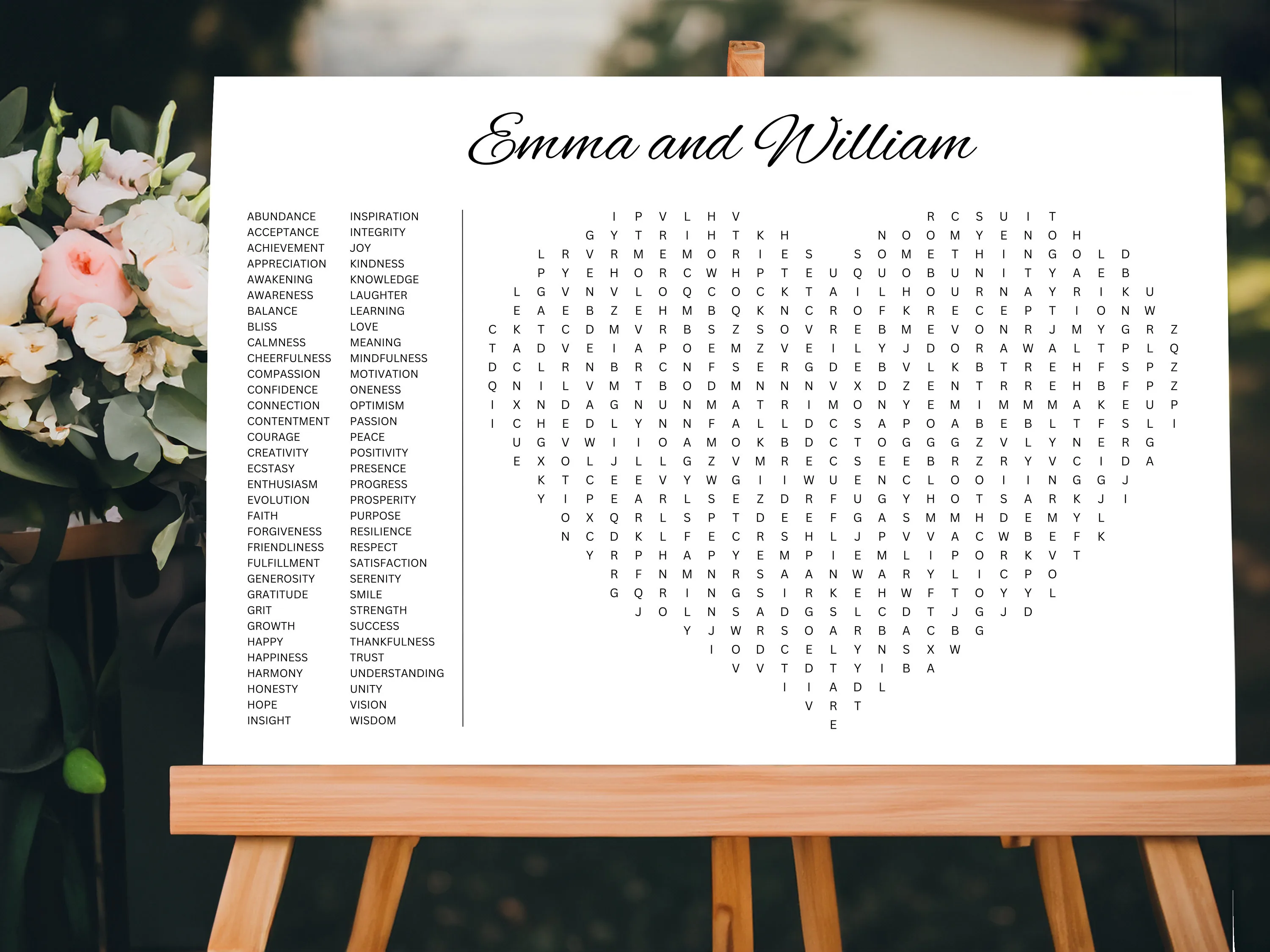 Floral Wedding Word Search Puzzle – Bridal Shower Party Game 14