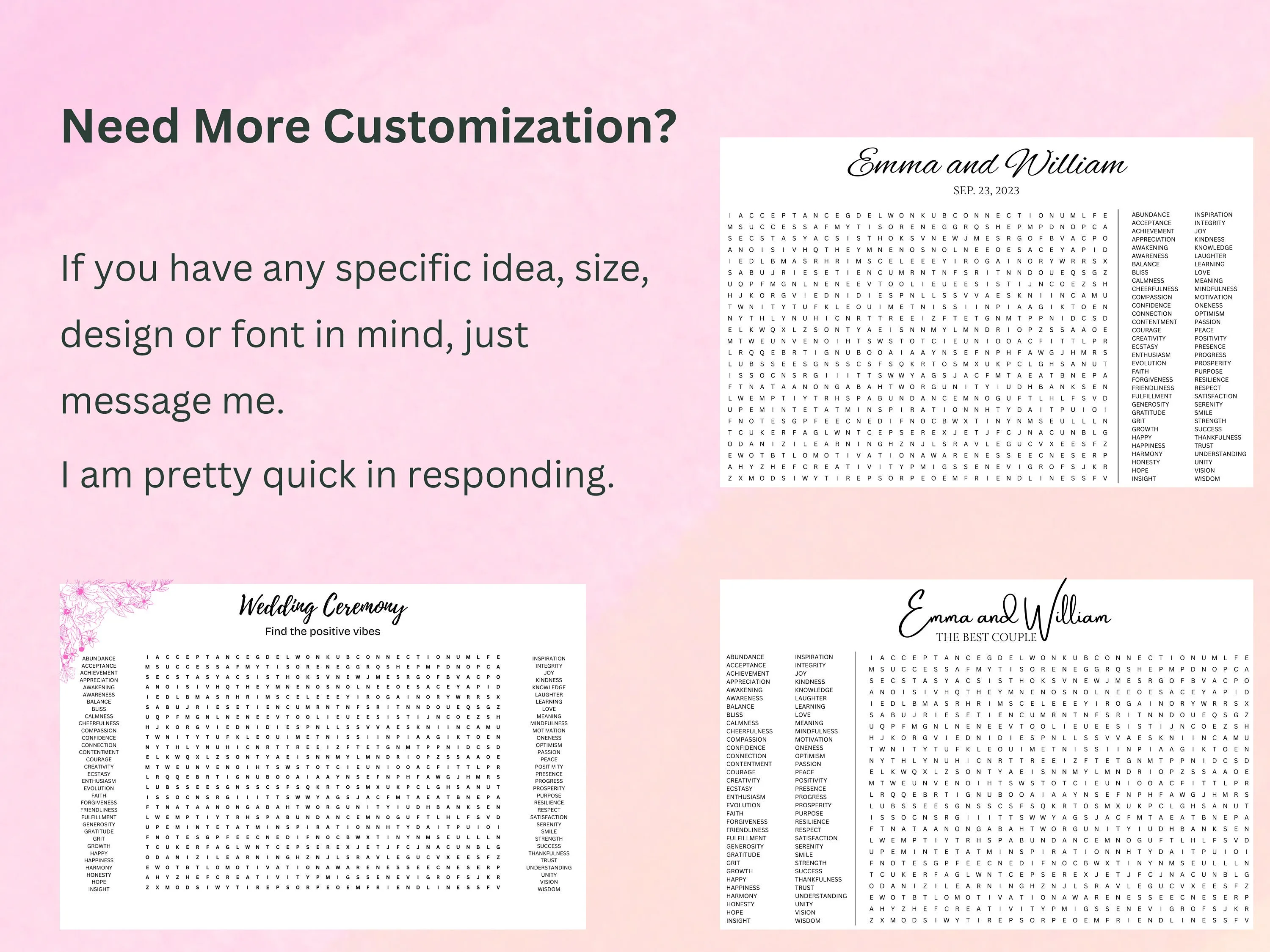 Giant Wedding Word Search Puzzle – Custom Reception Activity 9
