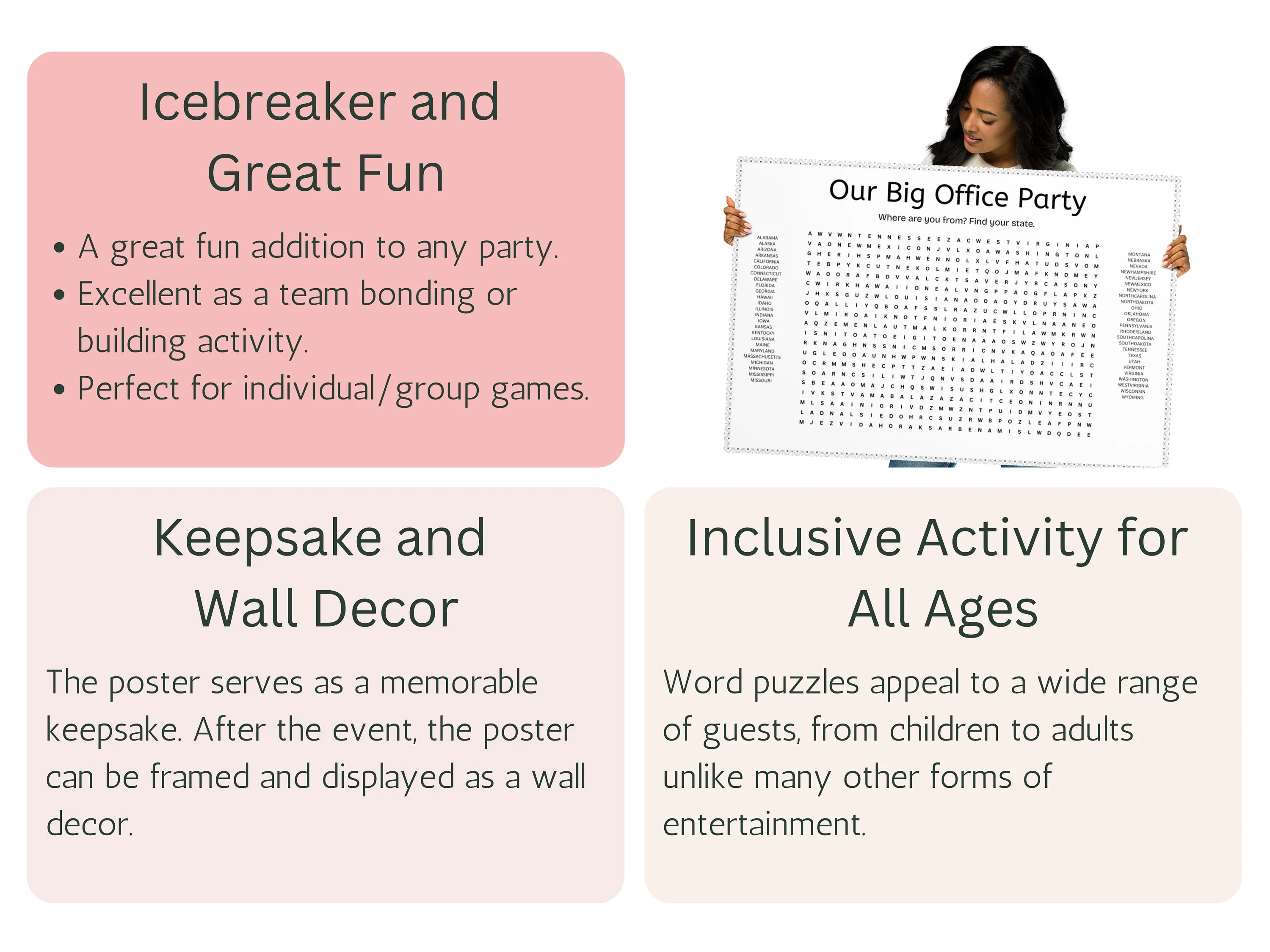 Custom Giant Word Search Poster – Office Party & Team Building Game 10