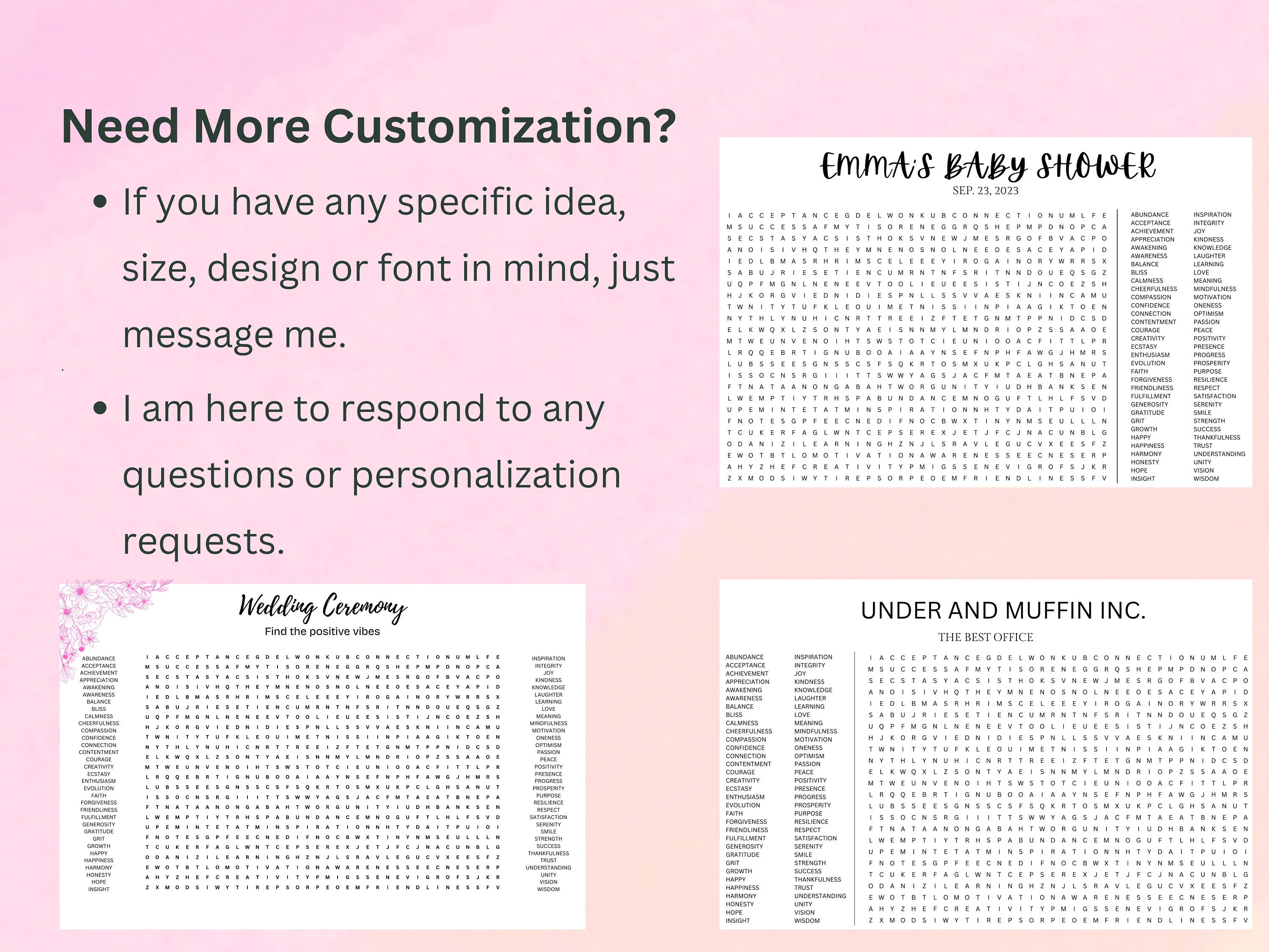 Custom Giant Word Search Poster – Office Party & Team Building Game 11