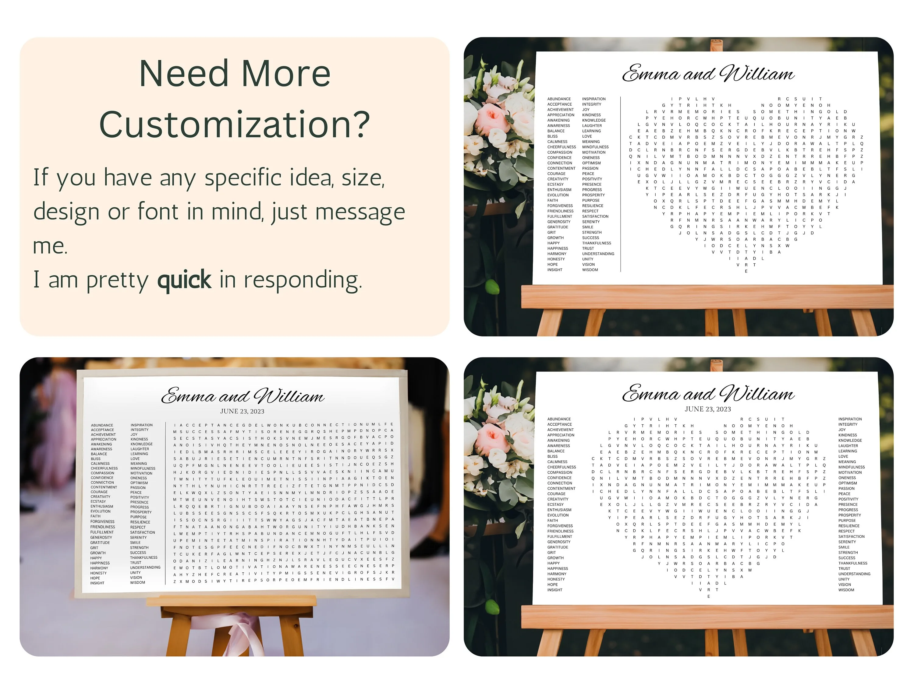 Heart-Shaped Wedding Word Search Puzzle – Dry-Erase Reception Game 10