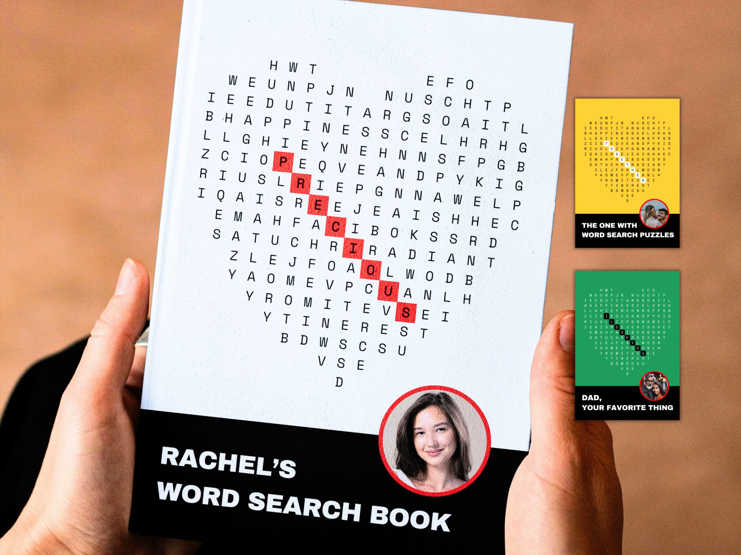 Custom Book of Word Search Puzzle. Personalized Book Gift for Fathers Day, Anniversary Gift, Wordsearch Book, Gift for Him, Gift for Her