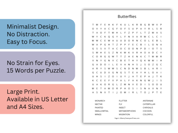 Spring Word Search for Kids. 30 Spring Themes. 450 Words. Printable Spring Activity for Kids